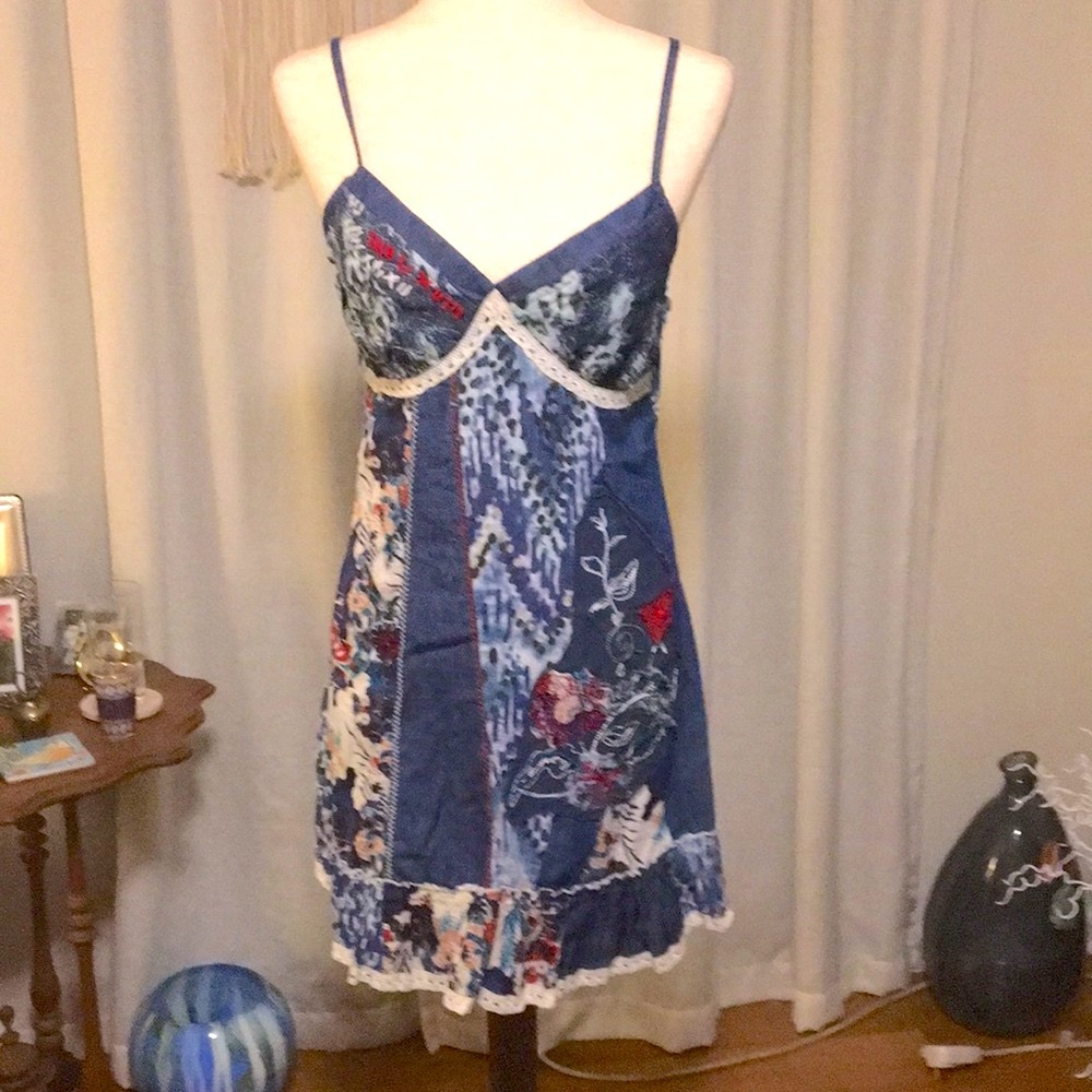 Kessley Patchwork Chambray Sundress - image 1